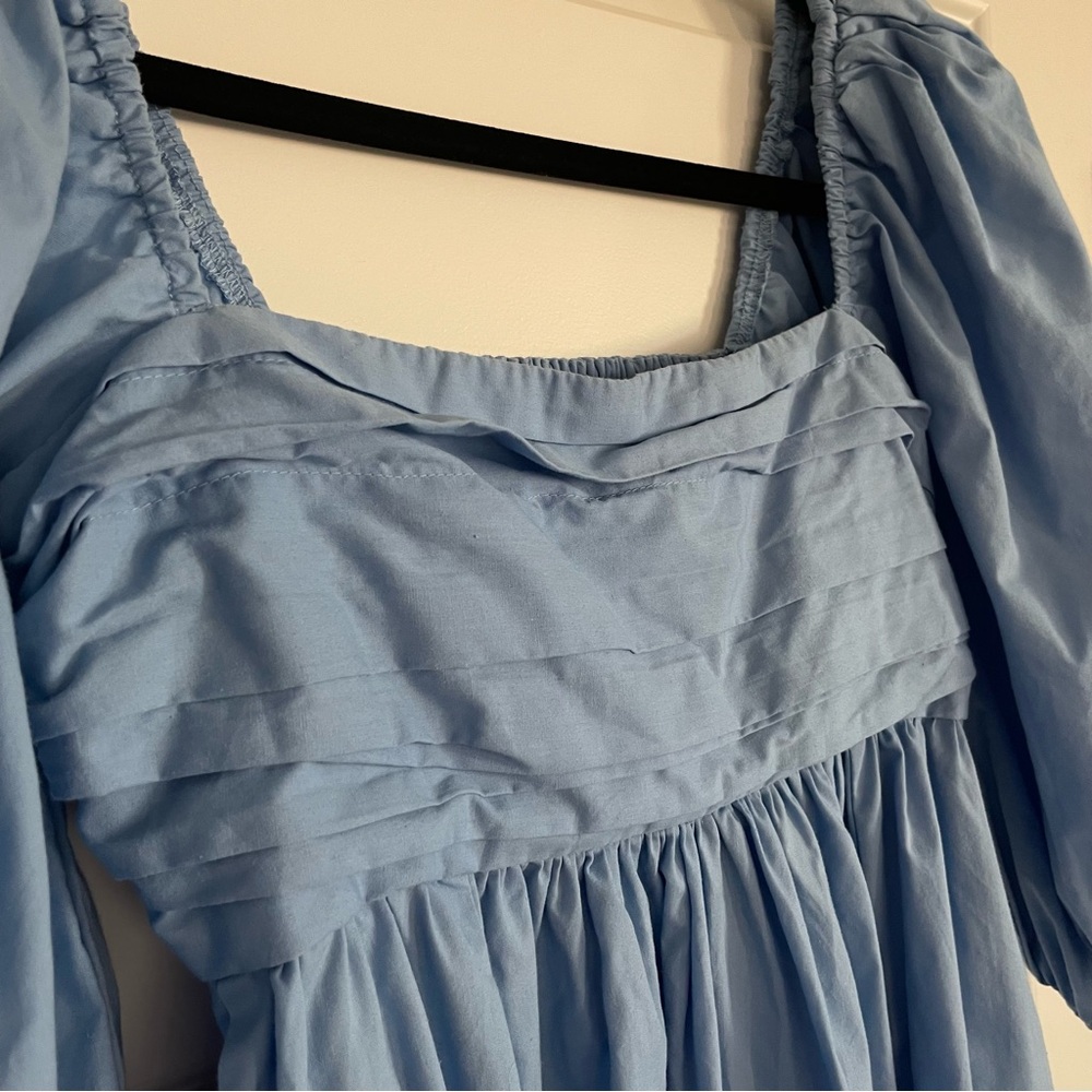 Abercrombie & Fitch Baby Blue Emerson Puff Sleeve Mini Dress - Picture 4 of 8